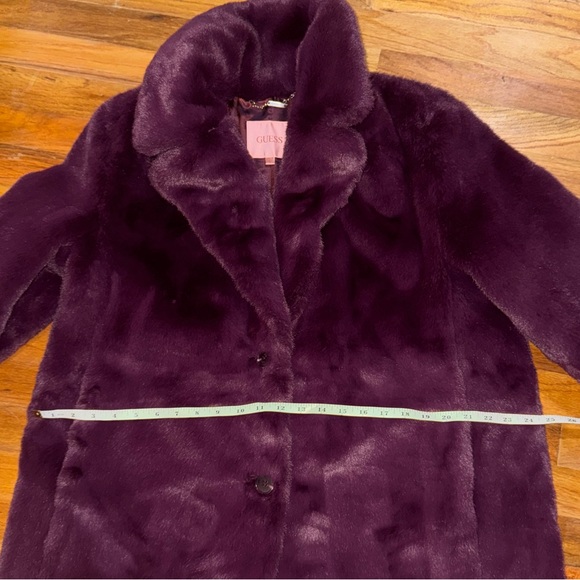 GUESS  women Corinne Faux Fur Coat dark purple - Picture 9 of 10